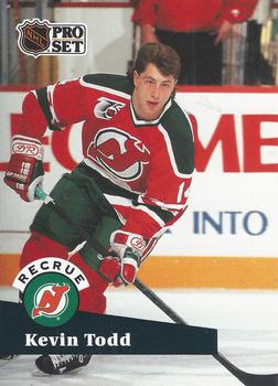 #548 - Kevin Todd - New Jersey Devils - 1991-92 Pro Set French Hockey