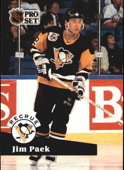 #554 - Jim Paek - Pittsburgh Penguins - 1991-92 Pro Set French Hockey