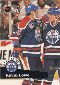 #572 - Kevin Lowe - Edmonton Oilers - 1991-92 Pro Set French Hockey