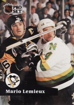 #194 - Mario Lemieux - Pittsburgh Penguins - 1991-92 Pro Set French Hockey