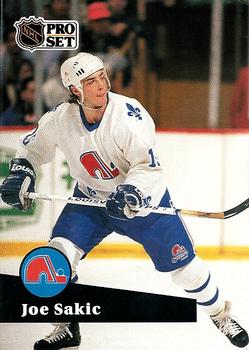 #199 - Joe Sakic - Quebec Nordiques - 1991-92 Pro Set French Hockey