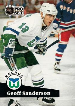 #536 - Geoff Sanderson - Hartford Whalers - 1991-92 Pro Set French Hockey