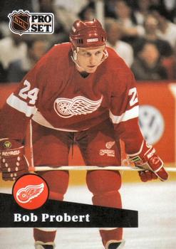 #61 - Bob Probert - Detroit Red Wings - 1991-92 Pro Set French Hockey