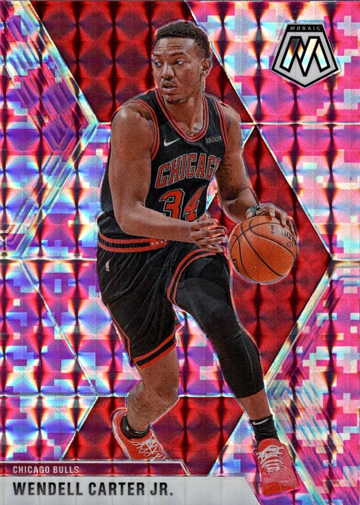 #107 Wendell Carter Jr. - Chicago Bulls - 2019-20 Panini Mosaic - Camo Pink Basketball