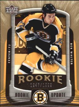 #108 Ben Walter - Boston Bruins - 2005-06 Upper Deck Rookie Update Hockey