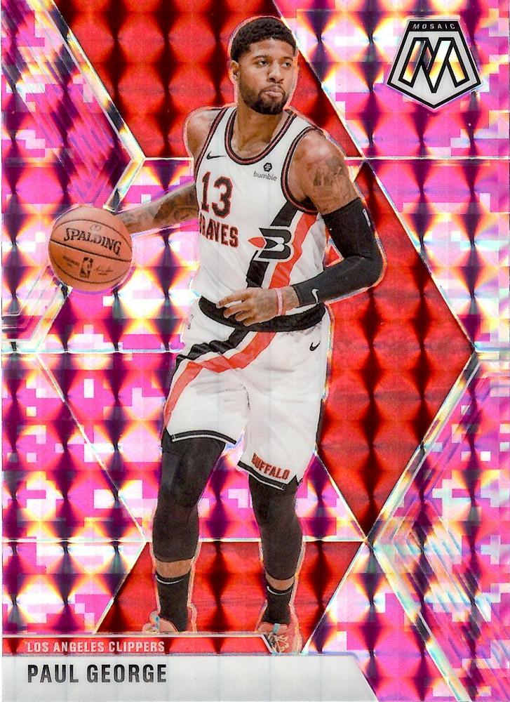 #108 Paul George - Los Angeles Clippers - 2019-20 Panini Mosaic - Camo Pink Basketball