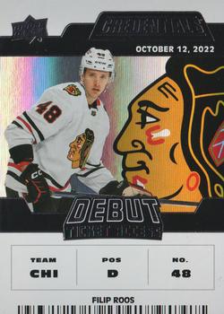 #109 Filip Roos - Chicago Blackhawks - 2022-23 Upper Deck Credentials Hockey