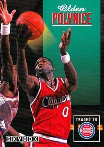 #109 Olden Polynice - Detroit Pistons - 1992-93 SkyBox Basketball