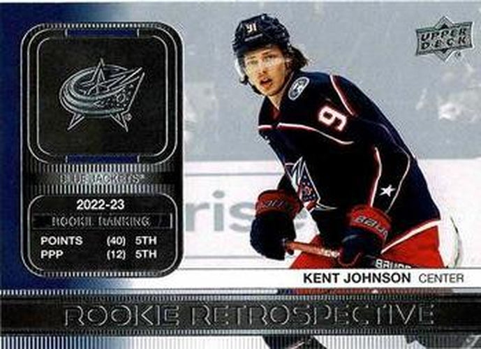 #RR-10 Kent Johnson - Columbus Blue Jackets - 2023-24 Upper Deck - Rookie Retrospective Hockey