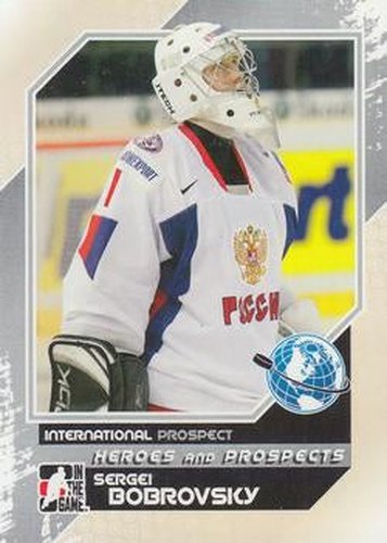 #10 Sergei Bobrovsky - Russia - 2010-11 In The Game Heroes and Prospects Hockey