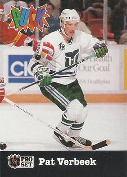 #10 Pat Verbeek - Hartford Whalers - 1991-92 Pro Set PUCK Hockey