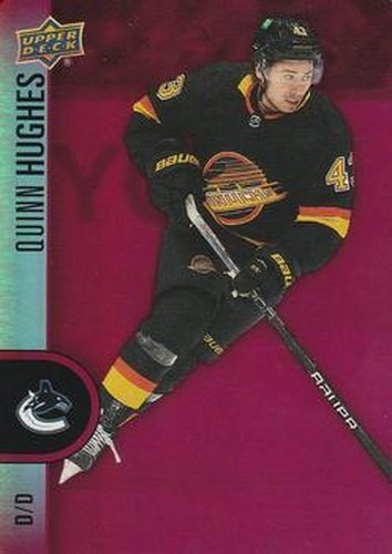 #DC-10 Quinn Hughes - Vancouver Canucks - 2022-23 Upper Deck Tim Hortons - Red Die Cuts Hockey