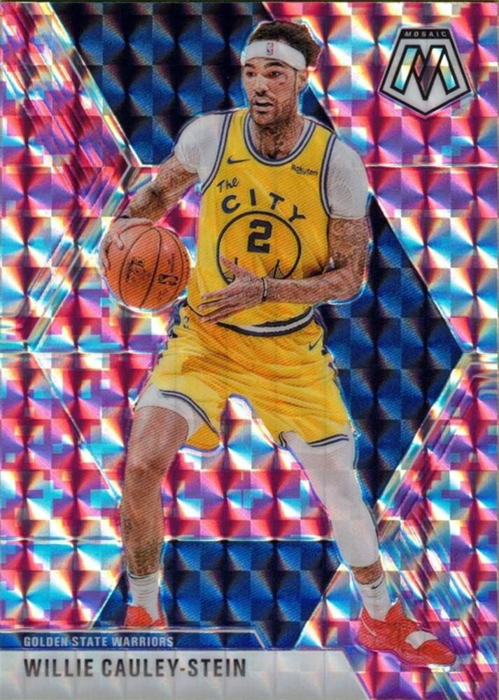 #110 Willie Cauley-Stein - Golden State Warriors - 2019-20 Panini Mosaic - Camo Pink Basketball