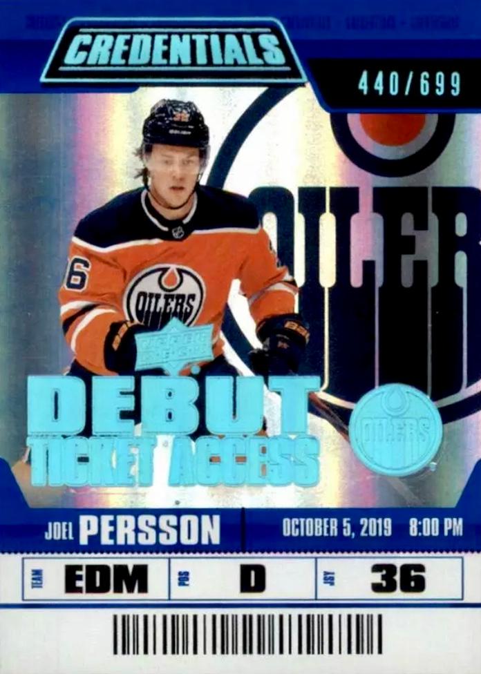 #110 Joel Persson - Edmonton Oilers - 2019-20 Upper Deck Credentials Hockey