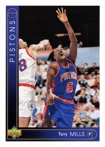 #110 Terry Mills - Detroit Pistons - 1993-94 Upper Deck Basketball