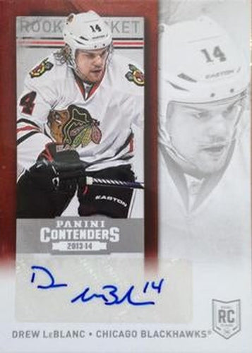 #110b Drew LeBlanc - Chicago Blackhawks - 2013-14 Panini Contenders Hockey