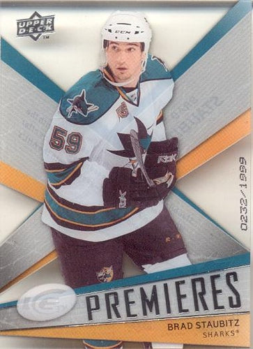 #111 Brad Staubitz - San Jose Sharks - 2008-09 Upper Deck Ice Hockey