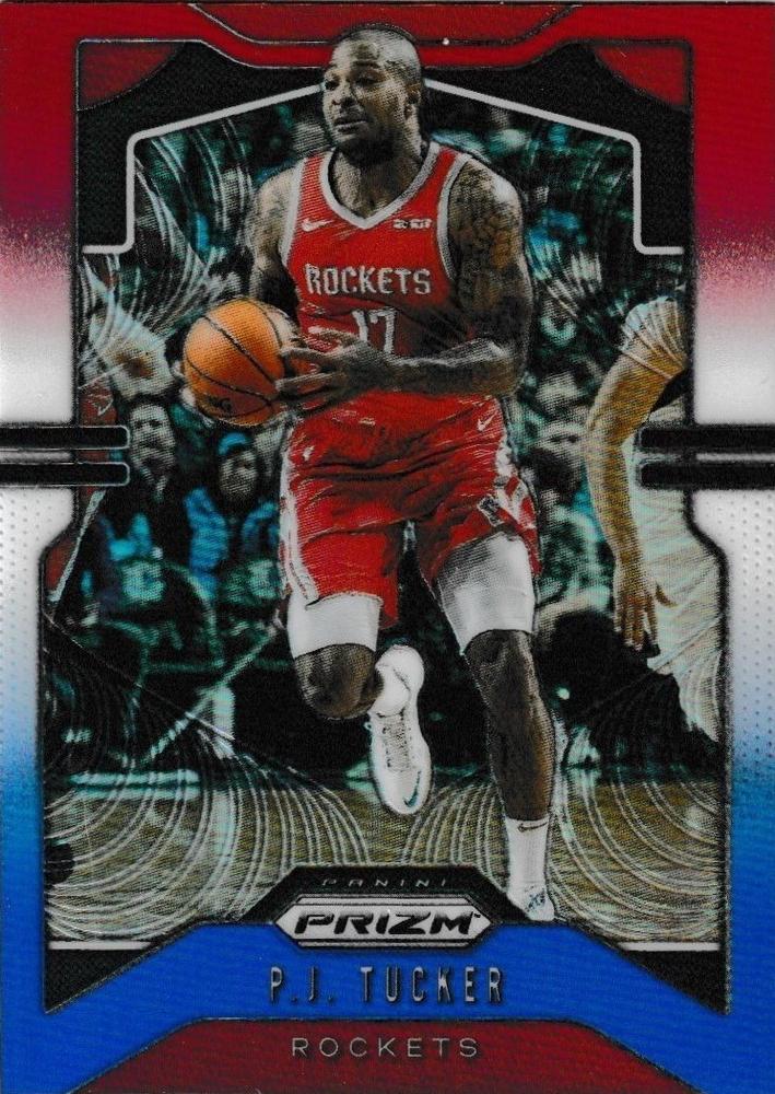 #111 P.J. Tucker - Houston Rockets - 2019-20 Panini Prizm - Prizms Red White and Blue Basketball