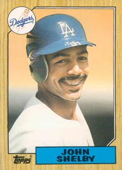 #112T John Shelby - Los Angeles Dodgers - 1987 Topps Traded Baseball