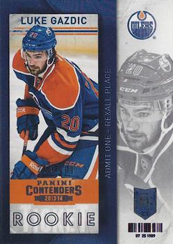 #113 Luke Gazdic - Edmonton Oilers - 2013-14 Panini Contenders Hockey