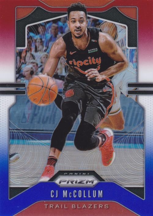 #113 CJ McCollum - Portland Trail Blazers - 2019-20 Panini Prizm - Prizms Red White and Blue Basketball