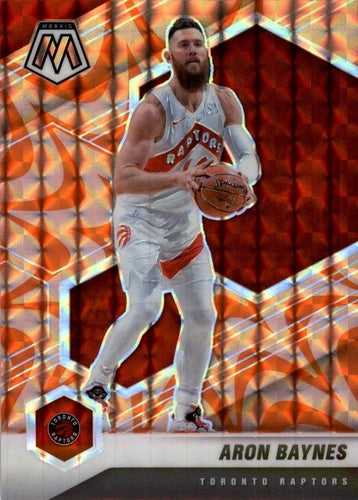 #113 Aron Baynes - Toronto Raptors - 2020-21 Panini Mosaic - Mosaic Reactive Orange Basketball