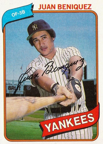 #114 Juan Beniquez - New York Yankees - 1980 Topps Baseball