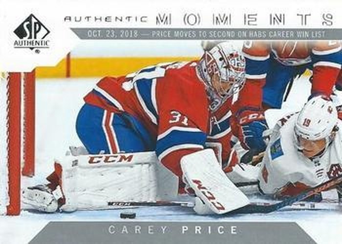 #114 Carey Price - Montreal Canadiens - 2018-19 SP Authentic Hockey