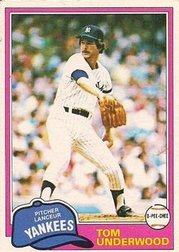 #114 Tom Underwood - New York Yankees - 1981 O-Pee-Chee - Gray Back Baseball