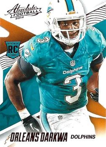#115 Orleans Darkwa - Miami Dolphins - 2014 Panini Absolute - Red Football