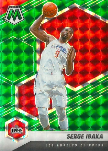 #115 Serge Ibaka - Los Angeles Clippers - 2020-21 Panini Mosaic - Mosaic Green Basketball