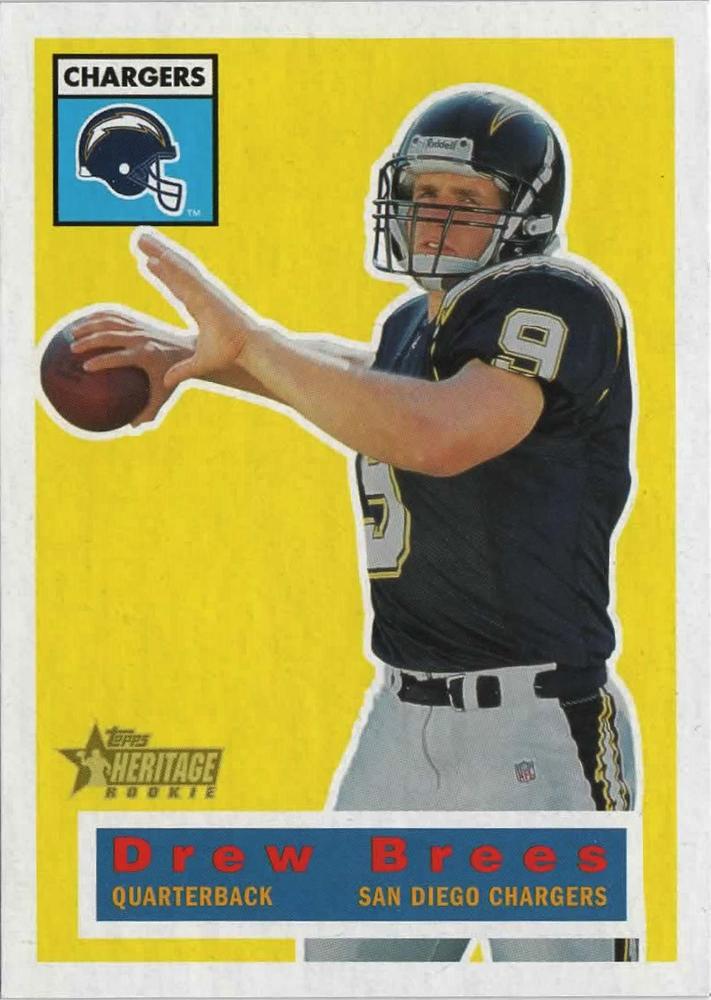 #116 Drew Brees - San Diego Chargers - 2001 Topps Heritage Football