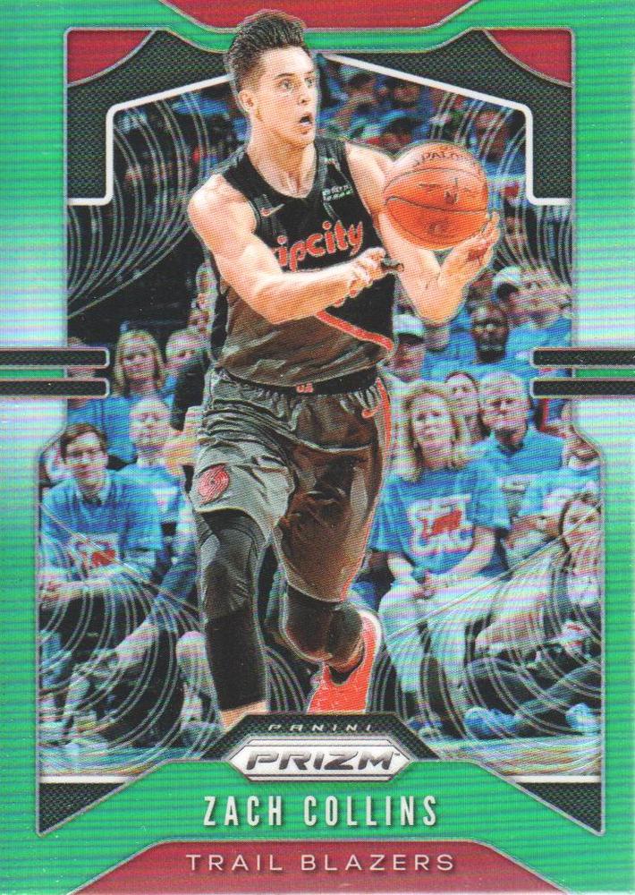 #116 Zach Collins - Portland Trail Blazers - 2019-20 Panini Prizm - Prizms Green Basketball
