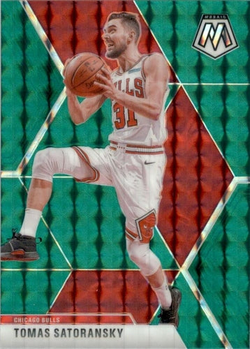 #117 Tomas Satoransky - Chicago Bulls - 2019-20 Panini Mosaic - Green Prizm Basketball