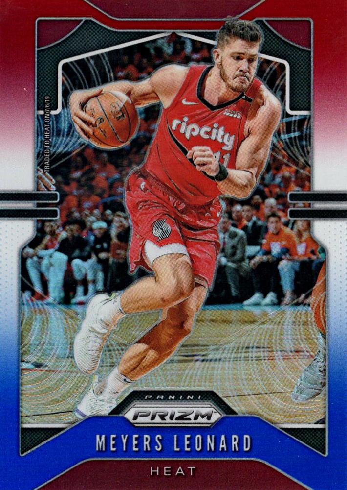 #117 Meyers Leonard - Miami Heat - 2019-20 Panini Prizm - Prizms Red White and Blue Basketball