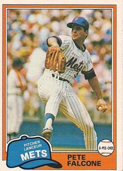 #117 Pete Falcone - New York Mets - 1981 O-Pee-Chee - Gray Back Baseball