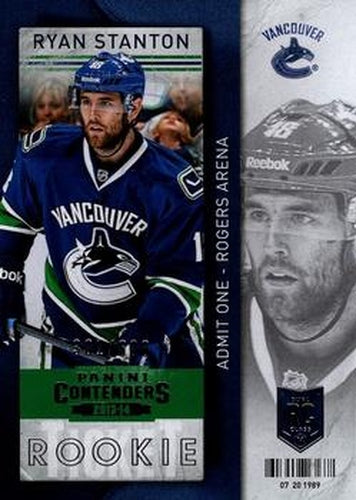 #117a Ryan Stanton - Vancouver Canucks - 2013-14 Panini Contenders Hockey
