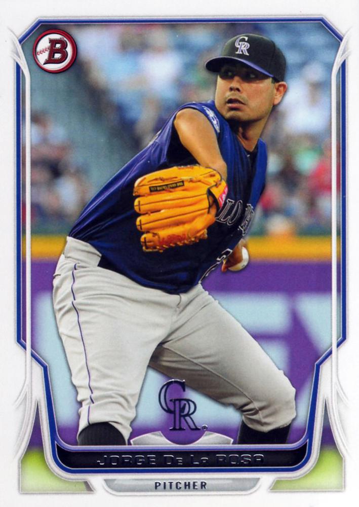 #119 Jorge De La Rosa - Colorado Rockies - 2014 Bowman Baseball