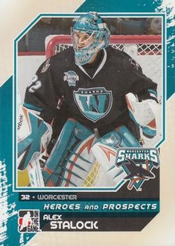 #119 Alex Stalock - Worcester Sharks - 2010-11 In The Game Heroes and Prospects Hockey