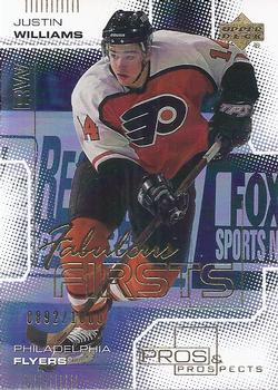 #119 Justin Williams - Philadelphia Flyers - 2000-01 Upper Deck Pros & Prospects Hockey
