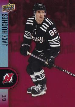 #DC-11 Jack Hughes - New Jersey Devils - 2022-23 Upper Deck Tim Hortons - Red Die Cuts Hockey