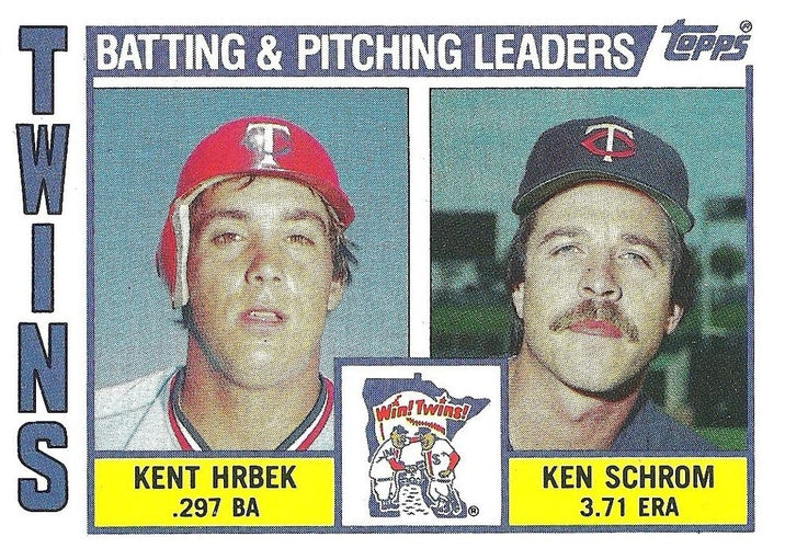 #11 Twins Leaders / Checklist Kent Hrbek / Ken Schrom - Minnesota Twins - 1984 Topps Baseball