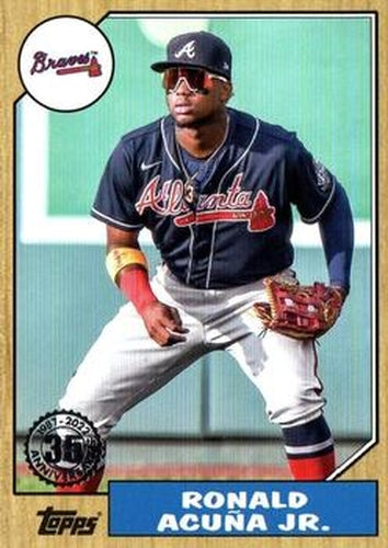 #87TBU-11 Ronald Acuña Jr. - Atlanta Braves - 2022 Topps Update - 1987 Topps Baseball 35th Anniversary Baseball