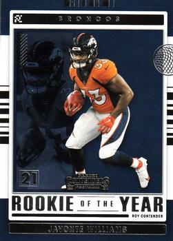 #ROY-JWI Javonte Williams - Denver Broncos - 2021 Panini Contenders - Rookie of the Year Contenders Football