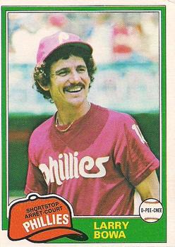 #120 Larry Bowa - Philadelphia Phillies - 1981 O-Pee-Chee - Gray Back Baseball