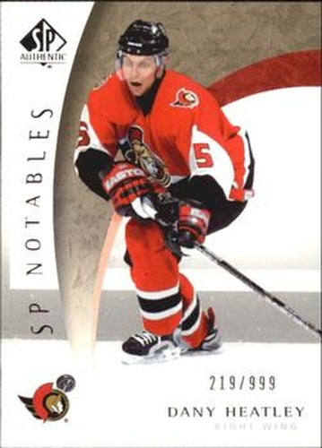 #121 Dany Heatley - Ottawa Senators - 2005-06 SP Authentic Hockey