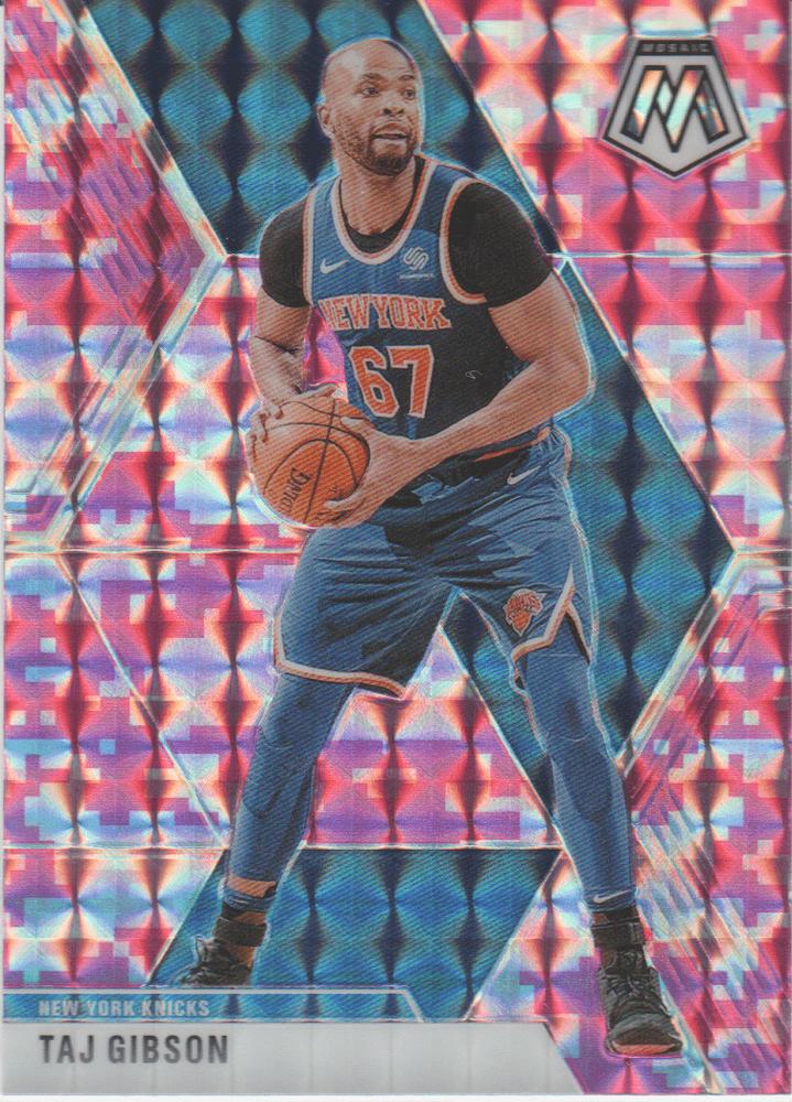#121 Taj Gibson - New York Knicks - 2019-20 Panini Mosaic - Camo Pink Basketball