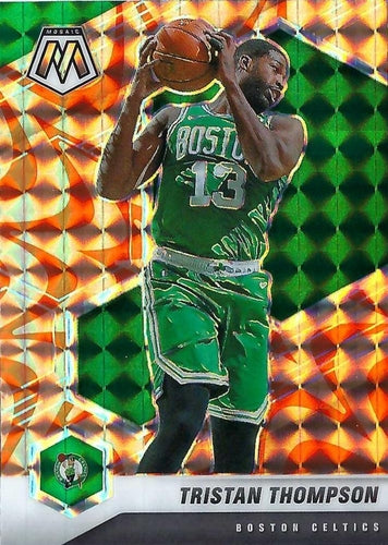 #121 Tristan Thompson - Boston Celtics - 2020-21 Panini Mosaic - Mosaic Reactive Orange Basketball