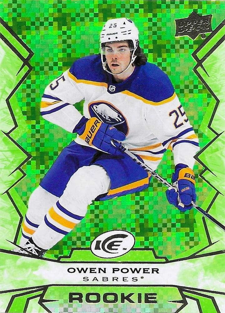 #122 Owen Power - Buffalo Sabres - 2022-23 Upper Deck Ice - Green Hockey