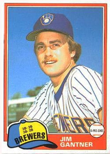 #122 Jim Gantner - Milwaukee Brewers - 1981 O-Pee-Chee - Gray Back Baseball